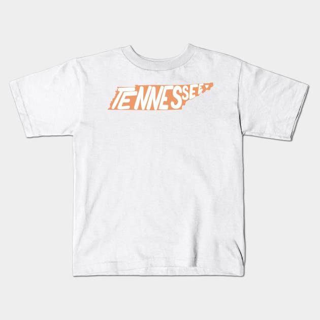Tennessee Orange Bubble Outline Kids T-Shirt by emilystp23